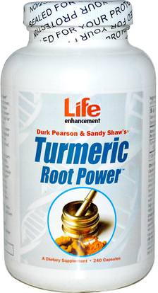 Life Enhancement, Turmeric Root Power, 240 Capsules ,المكملات الغذائية، مضادات الأكسدة، الكركمين