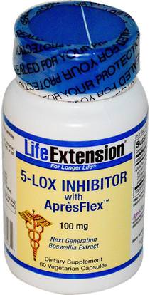 Life Extension, 5-Lox Inhibitor, with ApresFlex, 100 mg, 60 Veggie Caps ,الصحة، المرأة، بوزويليا