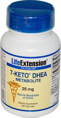 Life Extension, 7-Keto DHEA, Metabolite, 25 mg, 100 Capsules ,المكملات الغذائية، ديا، الصحة