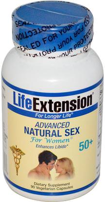 Life Extension, Advanced Natural Sex, For Women, 50+, 90 Veggie Caps ,الصحة، المرأة