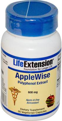 Life Extension, AppleWise, Polyphenol Extract, 600 mg, 30 Veggie Caps ,المكملات الغذائية، مضادات الأكسدة، مقتطفات الفاكهة، التفاح