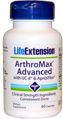 Life Extension, ArthroMax Advanced, With UC-II & AprsFlex, 60 Capsules ,والصحة، والعظام، وهشاشة العظام، والصحة المشتركة