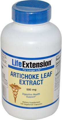Life Extension, Artichoke Leaf Extract, 500 mg, 180 Veggie Caps ,الصحة، دعم الكوليسترول، الخرشوف