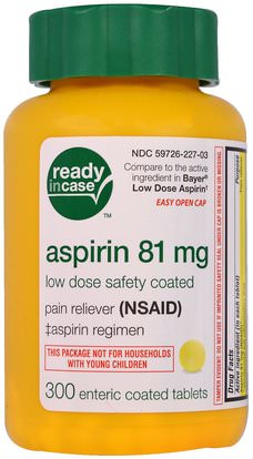 Life Extension, Aspirin, Low Dose Safety Coated, 81 mg, 300 Enteric Coated Tablets ,والصحة، ومكافحة الألم