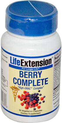 Life Extension, Berry Complete, 30 Veggie Caps ,المكملات الغذائية، مضادات الأكسدة، مضادات الأكسدة أوراك