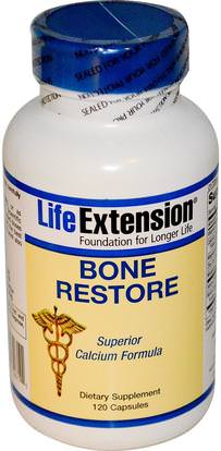 Life Extension, Bone Restore, 120 Capsules ,المكملات الغذائية، والمعادن، والكالسيوم