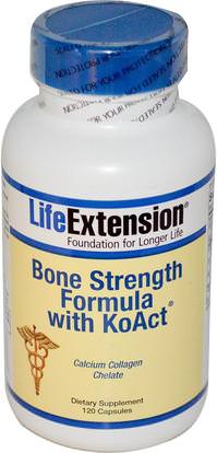 Life Extension, Bone Strength Formula With KoAct, 120 Capsules ,والمكملات الغذائية، والمعادن، والعظم، وهشاشة العظام