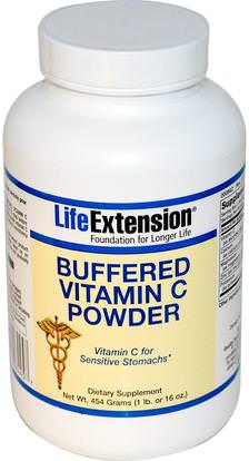 Life Extension, Buffered Vitamin C Powder, 16 oz (454 g) ,المكملات الغذائية، مضادات الأكسدة، الفيتامينات