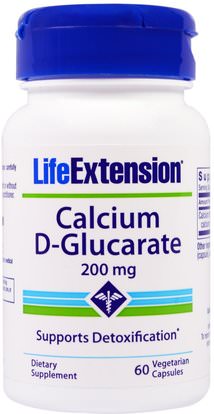 Life Extension, Calcium D-Glucarate, 200 mg, 60 Veggie Caps ,والملاحق، والمعادن، والكالسيوم د غلوكاريت