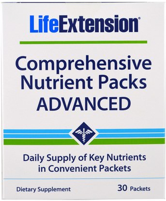 Life Extension, Comprehensive Nutrient Packs Advanced, 30 Packets ,المكملات الغذائية، مضادات الأكسدة، أوبيكينول خ، الكركمين