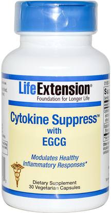 Life Extension, Cytokine Suppress with EGCG, 30 Veggie Caps ,الصحة، الالتهاب