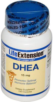 Life Extension, DHEA, 15 mg, 100 Capsules ,المكملات الغذائية، ديا، الصحة