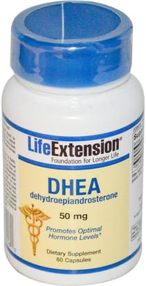 Life Extension, DHEA, 50 mg, 60 Capsules ,المكملات الغذائية، ديا، الصحة