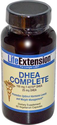 Life Extension, DHEA Complete, 60 Veggie Caps ,والمكملات الغذائية، 7 كيتو، والصحة، والنظام الغذائي