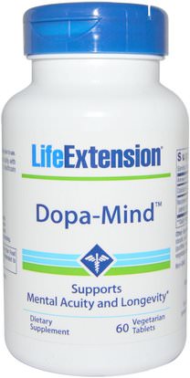 Life Extension, Dopa-Mind, 60 Veggie Tablets ,والصحة، واضطراب نقص الانتباه، إضافة، أدهد، الدماغ