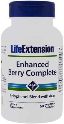 Life Extension, Enhanced Berry Complete, 60 Veggie Caps ,المكملات الغذائية، مضادات الأكسدة، مقتطفات الفاكهة، الفواكه السوبر، كبسولات أكاي سوفتغيلس