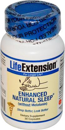 Life Extension, Enhanced Natural Sleep without Melatonin, 30 Capsules ,والمكملات الغذائية، والنوم