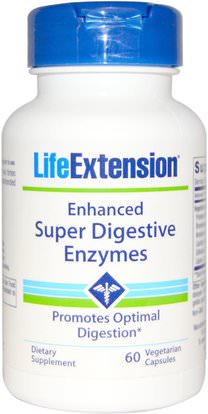 Life Extension, Enhanced Super Digestive Enzymes, 60 Veggie Caps ,والمكملات الغذائية، والإنزيمات الهاضمة