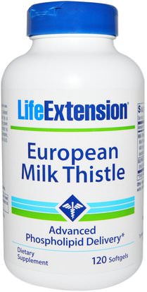 Life Extension, European Milk Thistle, 120 Softgels ,الصحة، السموم، الحليب الشوك (سيليمارين)