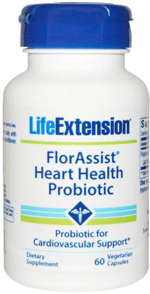 Life Extension, FlorAssist Heart Health Probiotic, 60 Veggie Caps ,والمكملات الغذائية، البروبيوتيك، استقرت البروبيوتيك، والصحة