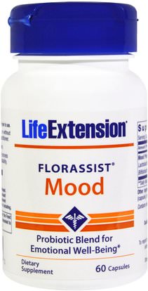 Life Extension, Florassist Mood, 60 Capsules ,والصحة، والمزاج، والمكملات الغذائية، البروبيوتيك