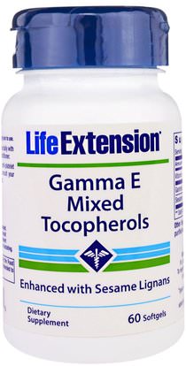 Life Extension, Gamma E Mixed Tocopherols, 60 Softgels ,الفيتامينات، فيتامين e