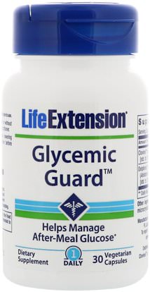 Life Extension, Glycemic Guard, 30 Vegetarian Capsules ,المكملات الغذائية، الأعشاب