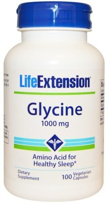 Life Extension, Glycine, 1000 mg, 100 Veggie Caps ,المكملات الغذائية، الأحماض الأمينية، l الجلايسين