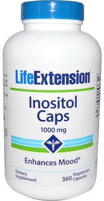 Life Extension, Inositol Caps, 1,000 mg, 360 Veggie Caps ,الفيتامينات، إينوزيتول