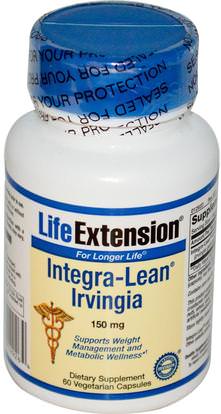 Life Extension, Integra-Lean Irvingia, 150 mg, 60 Veggie Caps ,والصحة، والنظام الغذائي