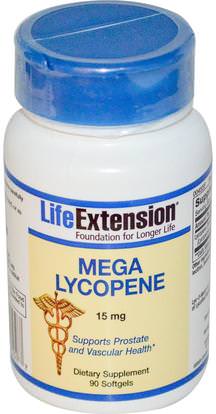 Life Extension, Mega Lycopene, 15 mg, 90 Softgels ,والمكملات الغذائية، ومضادات الأكسدة