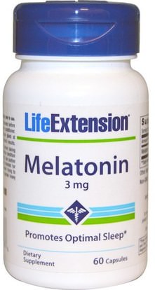 Life Extension, Melatonin, 3 mg, 60 Capsules ,المكملات الغذائية، الميلاتونين 3 ملغ