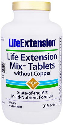 Life Extension, Mix Tablets without Copper, 315 Tablets ,الفيتامينات، الفيتامينات