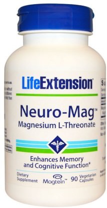 Life Extension, Neuro-Mag, Magnesium L-Threonate, 90 Veggie Caps ,المكملات الغذائية، المعادن، المغنيسيوم