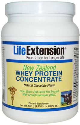 Life Extension, New Zealand Whey Protein Concentrate, Natural Chocolate Flavor, 23.28 oz (660 g) ,المكملات الغذائية، بروتين مصل اللبن، والعضلات