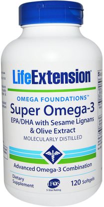 Life Extension, Omega Foundations, Super Omega-3, 120 Softgels ,المكملات الغذائية، إيفا أوميجا 3 6 9 (إيبا دا)، دا، إيبا