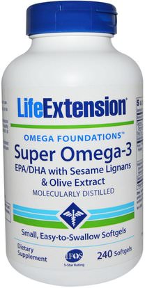 Life Extension, Omega Foundations, Super Omega-3, 240 Softgels ,Herb-sa