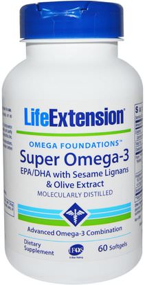 Life Extension, Omega Foundations, Super Omega-3, 60 Softgels ,المكملات الغذائية، إيفا أوميجا 3 6 9 (إيبا دا)، دا، إيبا
