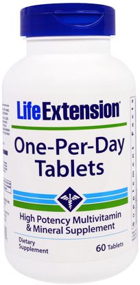 Life Extension, One-Per-Day Tablets, 60 Tablets ,الفيتامينات، الفيتامينات
