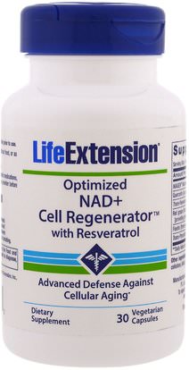Life Extension, Optimized NAD + Cell Regenerator with Resveratrol, 30 Vegetarian Capsules ,والصحة، والطاقة
