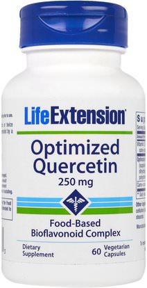 Life Extension, Optimized Quercetin, 250 mg, 60 Veggie Caps ,المكملات الغذائية، كيرسيتين، الصحة، الانفلونزا الباردة والفيروسية، جهاز المناعة