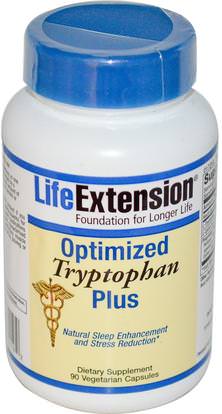 Life Extension, Optimized Tryptophan Plus, 90 Veggie Caps ,المكملات الغذائية، ل التربتوفان، الصحة، ومكافحة الإجهاد