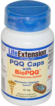Life Extension, PQQ Caps with BioPQQ, 10 mg, 30 Veggie Caps ,والمكملات الغذائية، ومضادات الأكسدة، ومكافحة الشيخوخة
