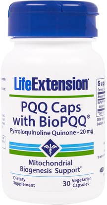 Life Extension, PQQ Caps with BioPQQ, 20 mg, 30 Veggie Caps ,والمكملات الغذائية، ومضادات الأكسدة، ومكافحة الشيخوخة