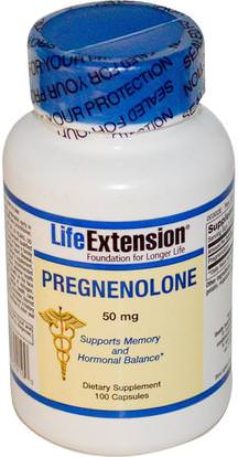 Life Extension, Pregnenolone, 50 mg, 100 Capsules ,المكملات الغذائية، بريغنينولون 50 ملغ