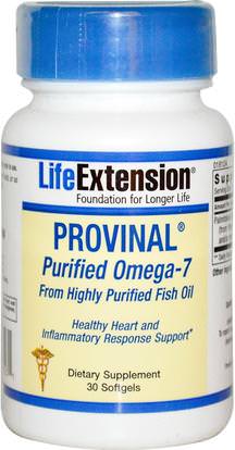 Life Extension, Provinal Purified Omega-7, 30 Softgels ,المكملات الغذائية، إيفا أوميجا 3 6 9 (إيبا دا)، زيت السمك، سوفتغيلس زيت السمك، أوميغا 7