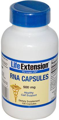 Life Extension, RNA Capsules, 500 mg, 100 Capsules ,والصحة، والانفلونزا الباردة والفيروسية، ونظام المناعة، والمكملات الغذائية، رنا، دنا