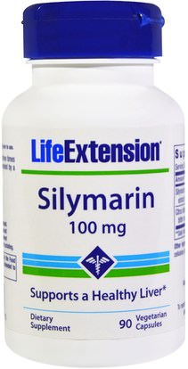 Life Extension, Silymarin, 100 mg, 90 Veggie Caps ,الصحة، السموم، الحليب الشوك (سيليمارين)
