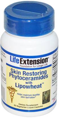 Life Extension, Skin Restoring Phytoceramides with Lipowheat, 30 Veggie Liquid Caps ,الصحة، المرأة، الجلد، مكملات الشعر، مكملات الأظافر، ملاحق الجلد