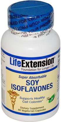 Life Extension, Soy Isoflavones, Super Absorbable, 60 Veggie Caps ,والصحة، ومنتجات الصويا